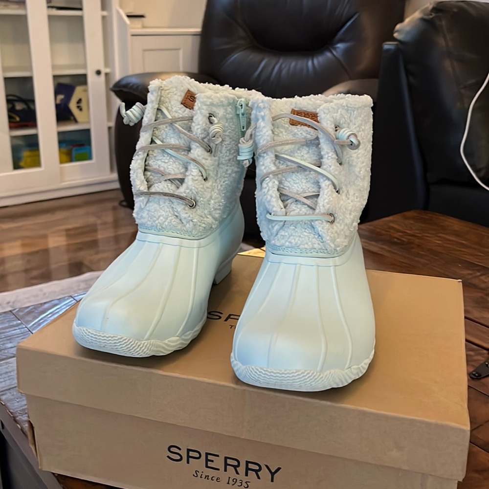 Sperry snow/rain boots. Mint green